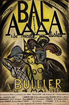 "Bal AAAA Bullier, " Cartel litografía original de Achille-Emile Othon Friesz