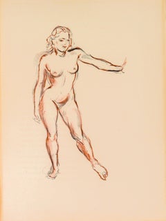Standing Nude 1949 Sanguine Lithograph