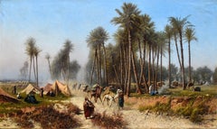 Arrivo della carovana nell’oasi del deserto