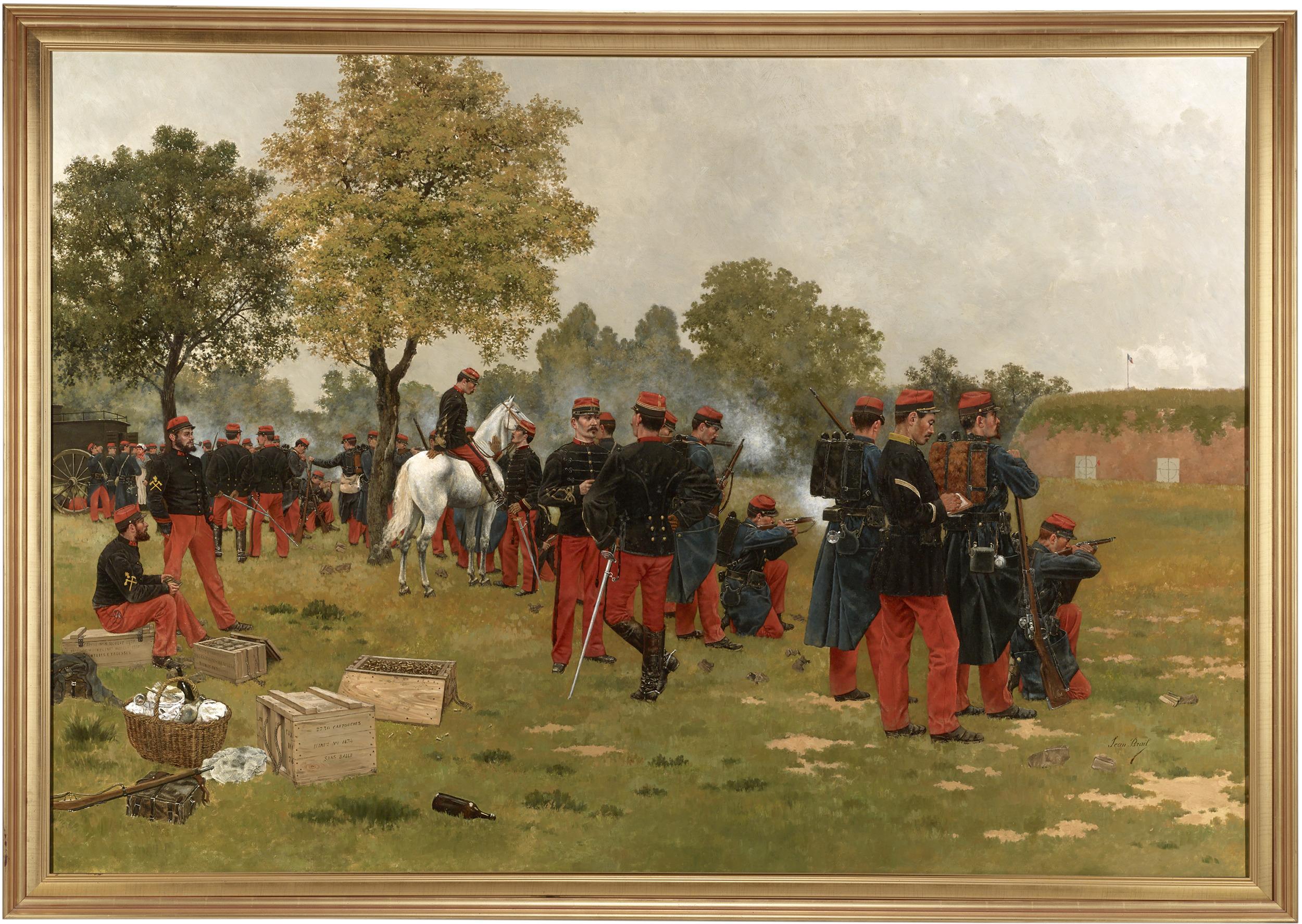 Le tir a la cible (Target Shooting) - Painting by Achille Jean Théodore Brail