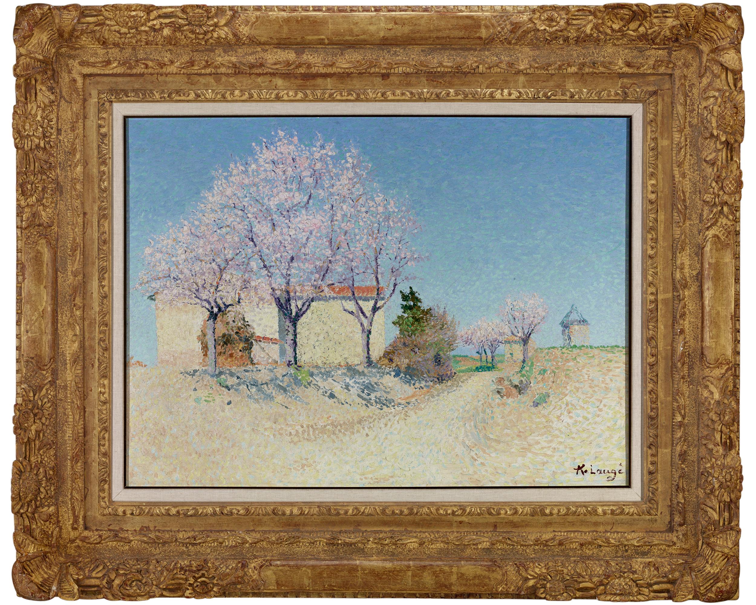 Trees à l'almond au printemps - Painting de Achille Laugé
