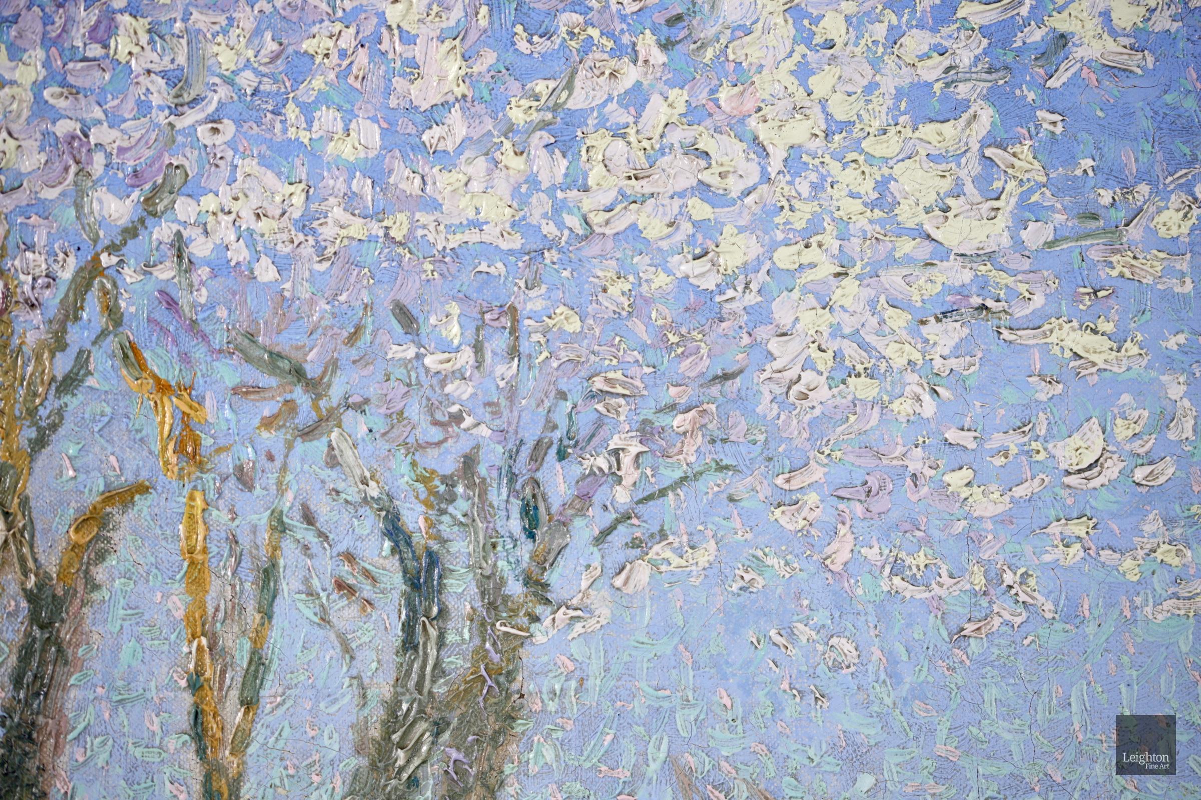 Belveze du Razes - Huile pointilliste néo-impressionniste, paysage d'Achille Lauge en vente 4