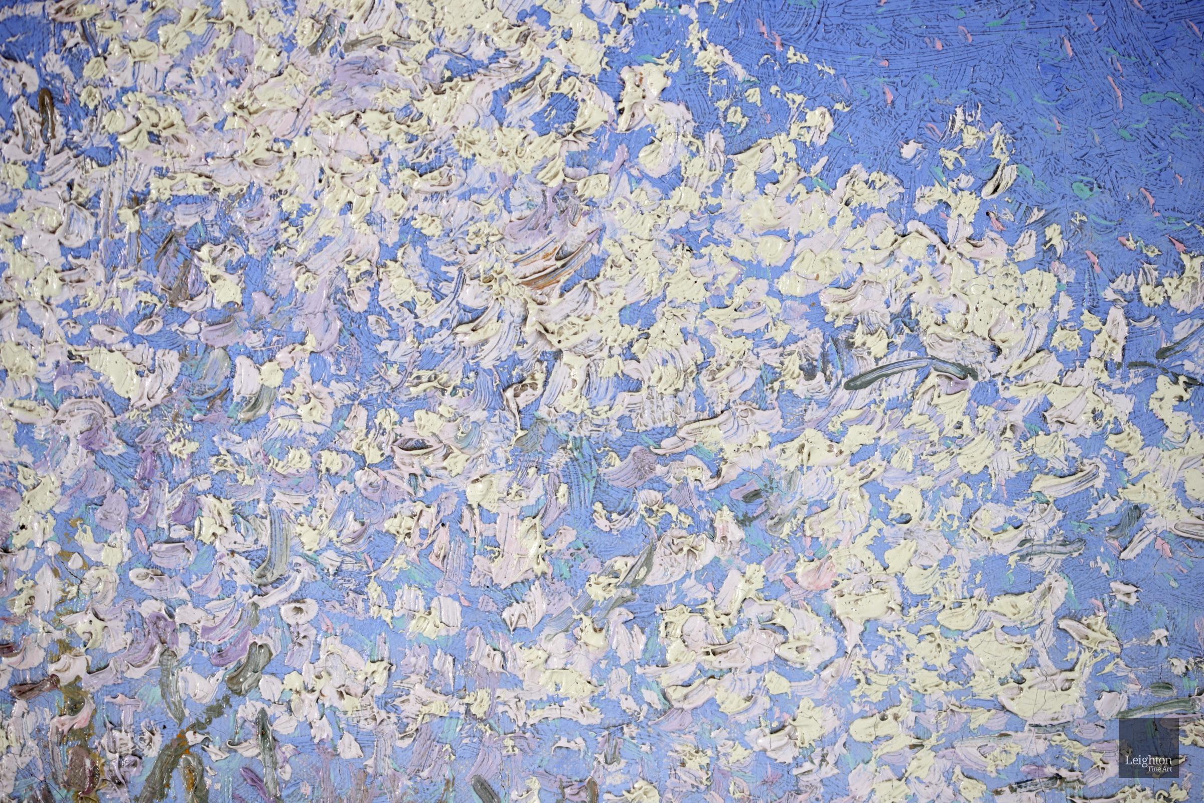 Belveze du Razes - Óleo puntillista neoimpresionista, Paisaje de Achille Lauge en venta 7
