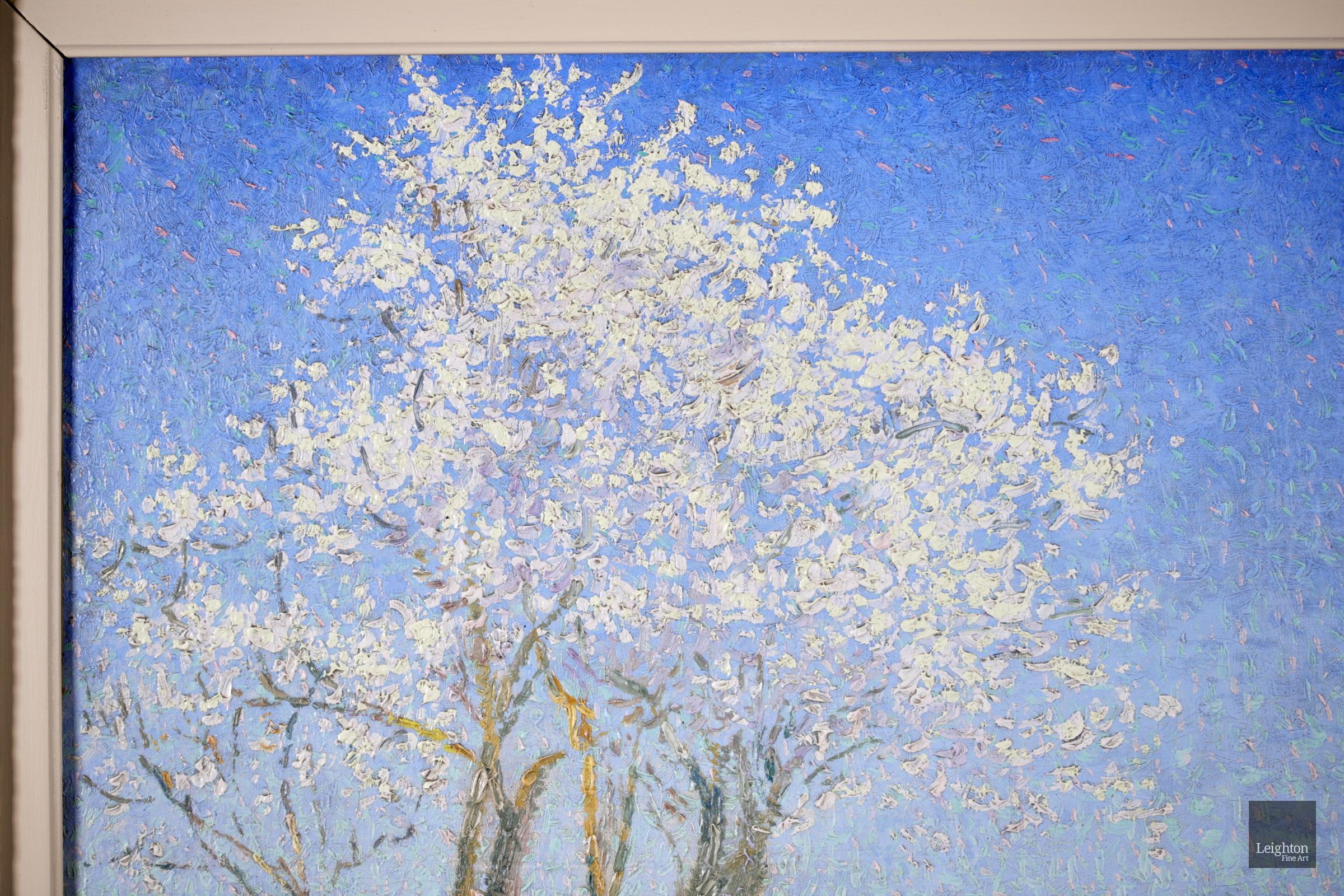 Belveze du Razes - Neoimpressionistisches, pointillistisches Ölgemälde, Landschaft von Achille Lauge (Pointillismus), Art, von Achille Laugé