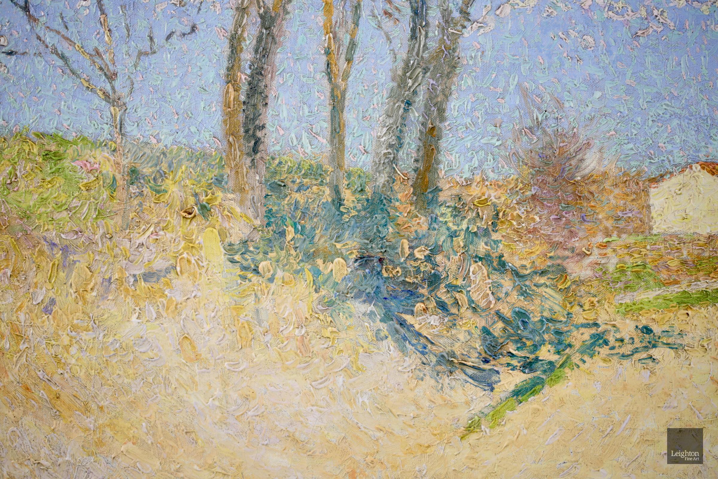 Belveze du Razes - Neo-Impressionist Pointillist Oil, Landscape by Achille Lauge For Sale 1