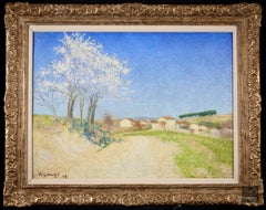 Belveze du Razes - Neo-Impressionist Pointillist Oil, Landscape by Achille Lauge