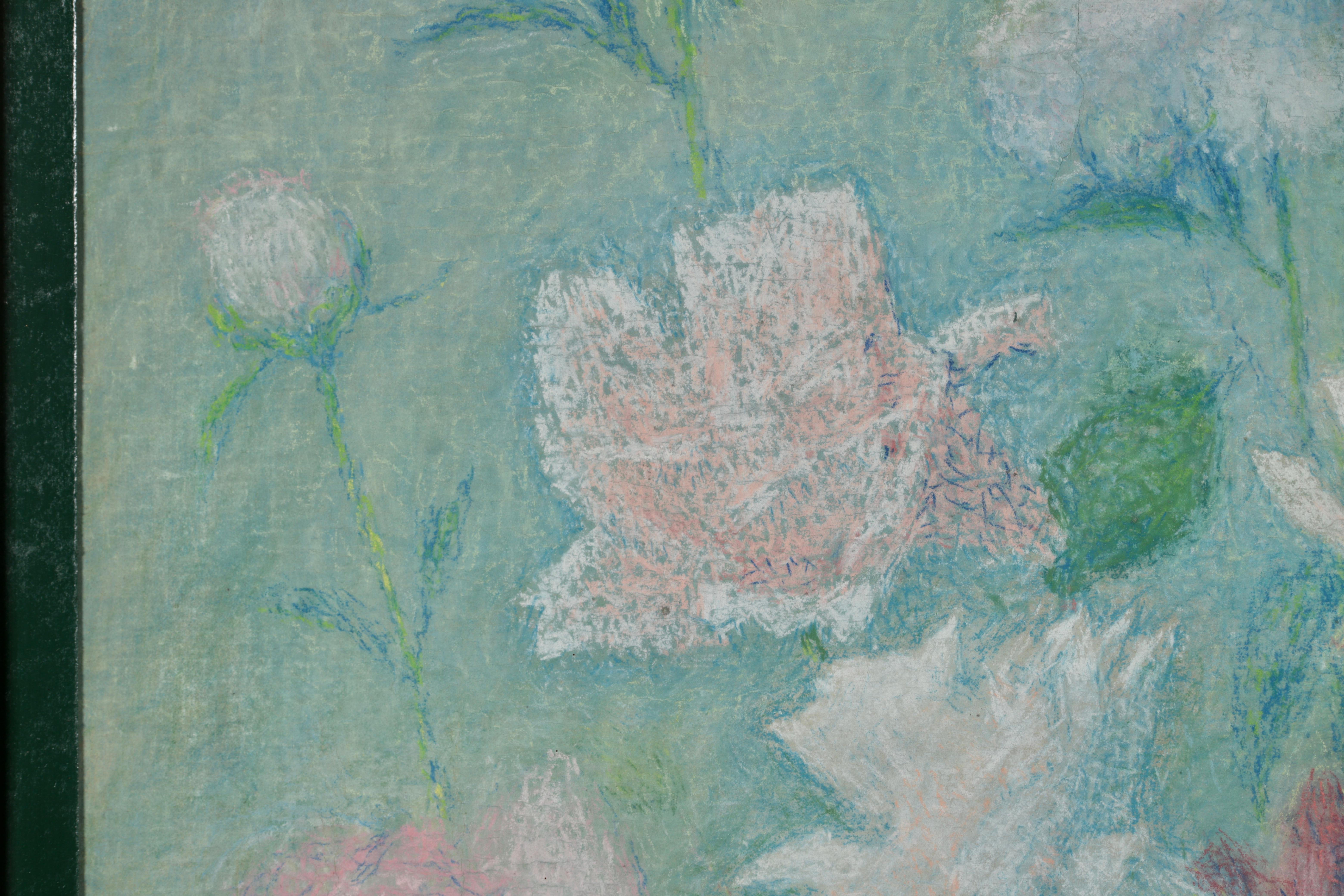 Flores en un jarrón - Pintura al pastel de naturaleza muerta neoimpresionista - Achille Lauge 7