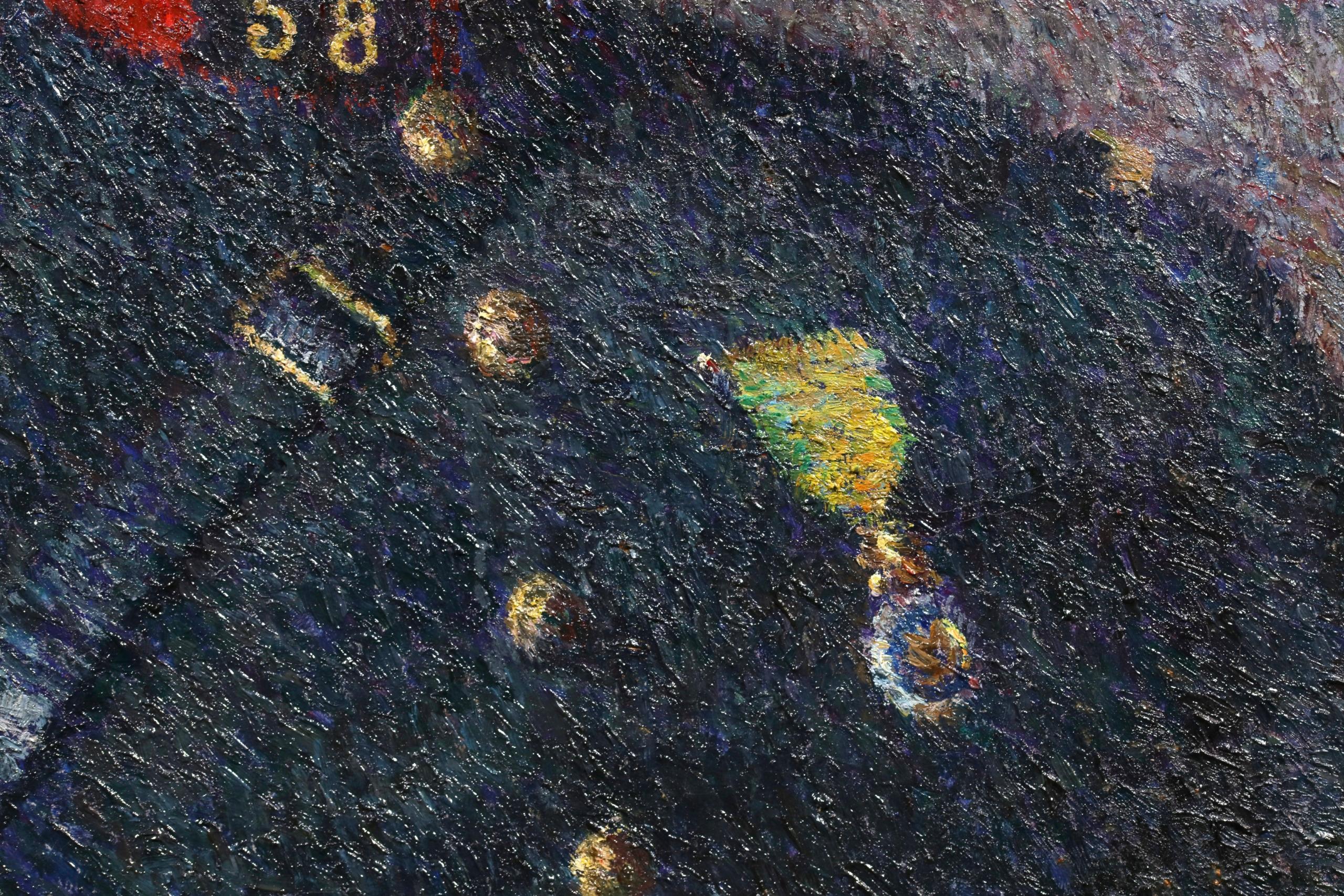Le Chef de Gare - Ritratto neoimpressionista dipinto a olio da Achille Lauge in vendita 1