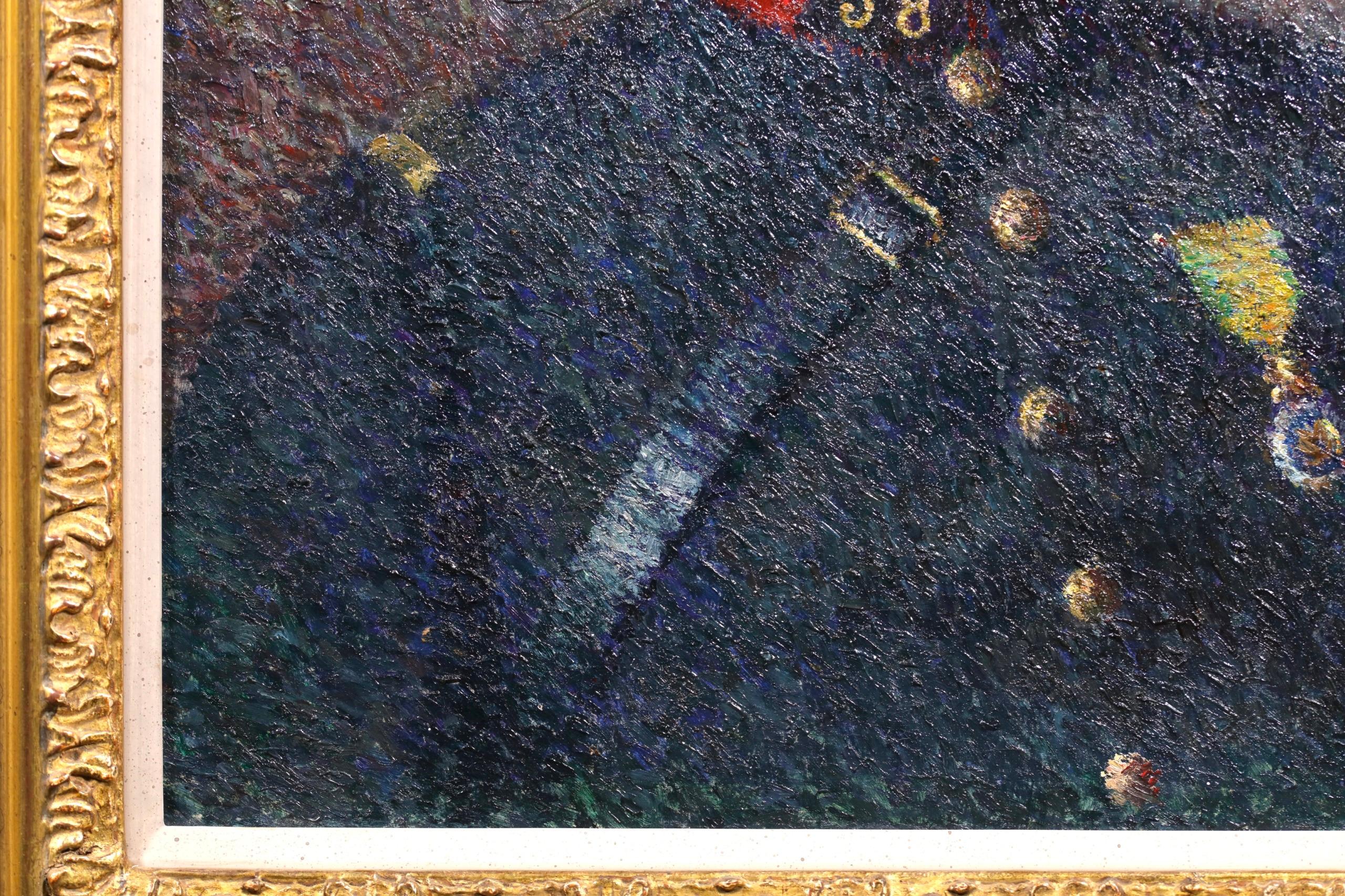 Le Chef de Gare - Ritratto neoimpressionista dipinto a olio da Achille Lauge in vendita 2