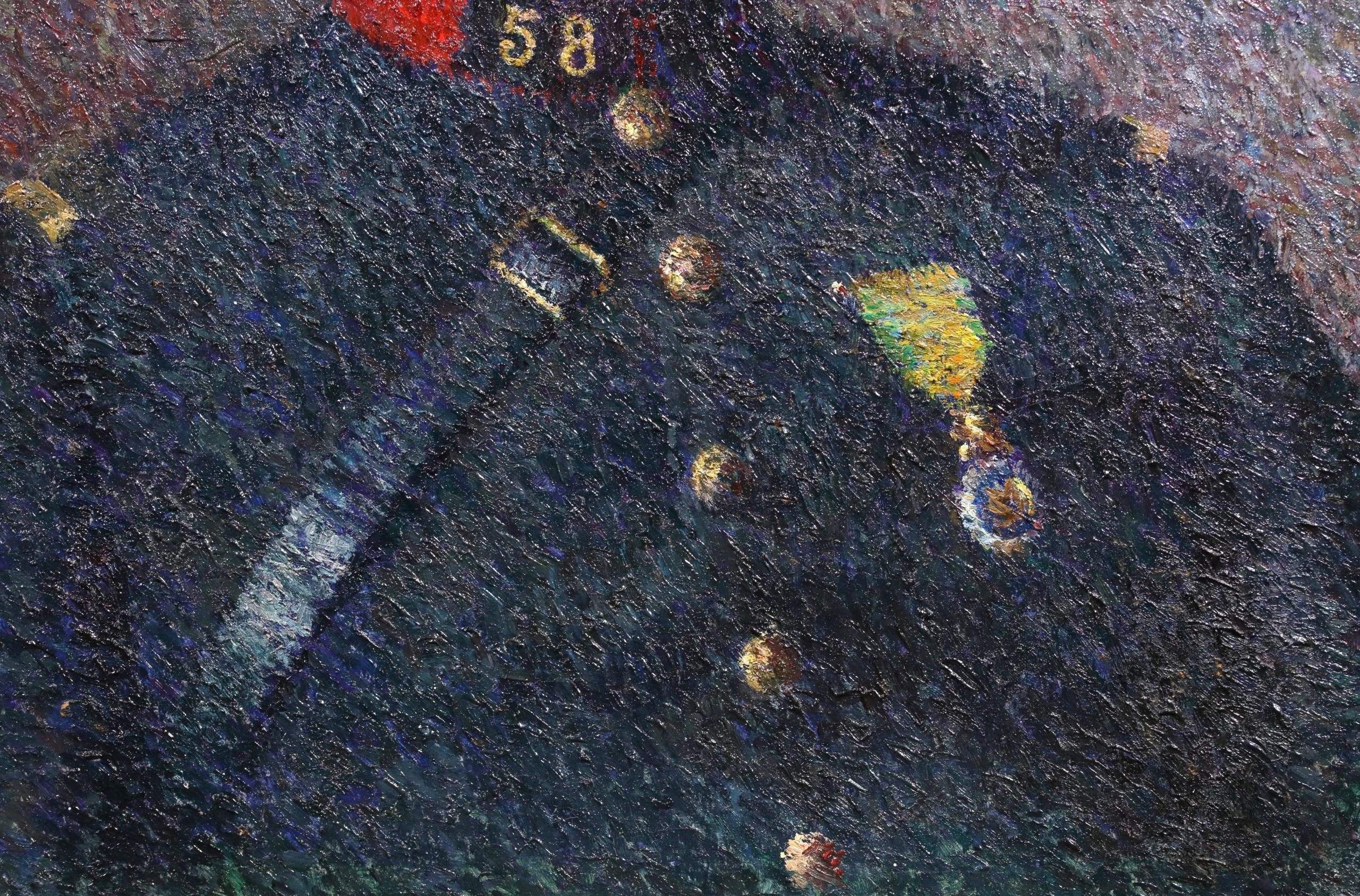 Le Chef de Gare - Ritratto neoimpressionista dipinto a olio da Achille Lauge in vendita 3