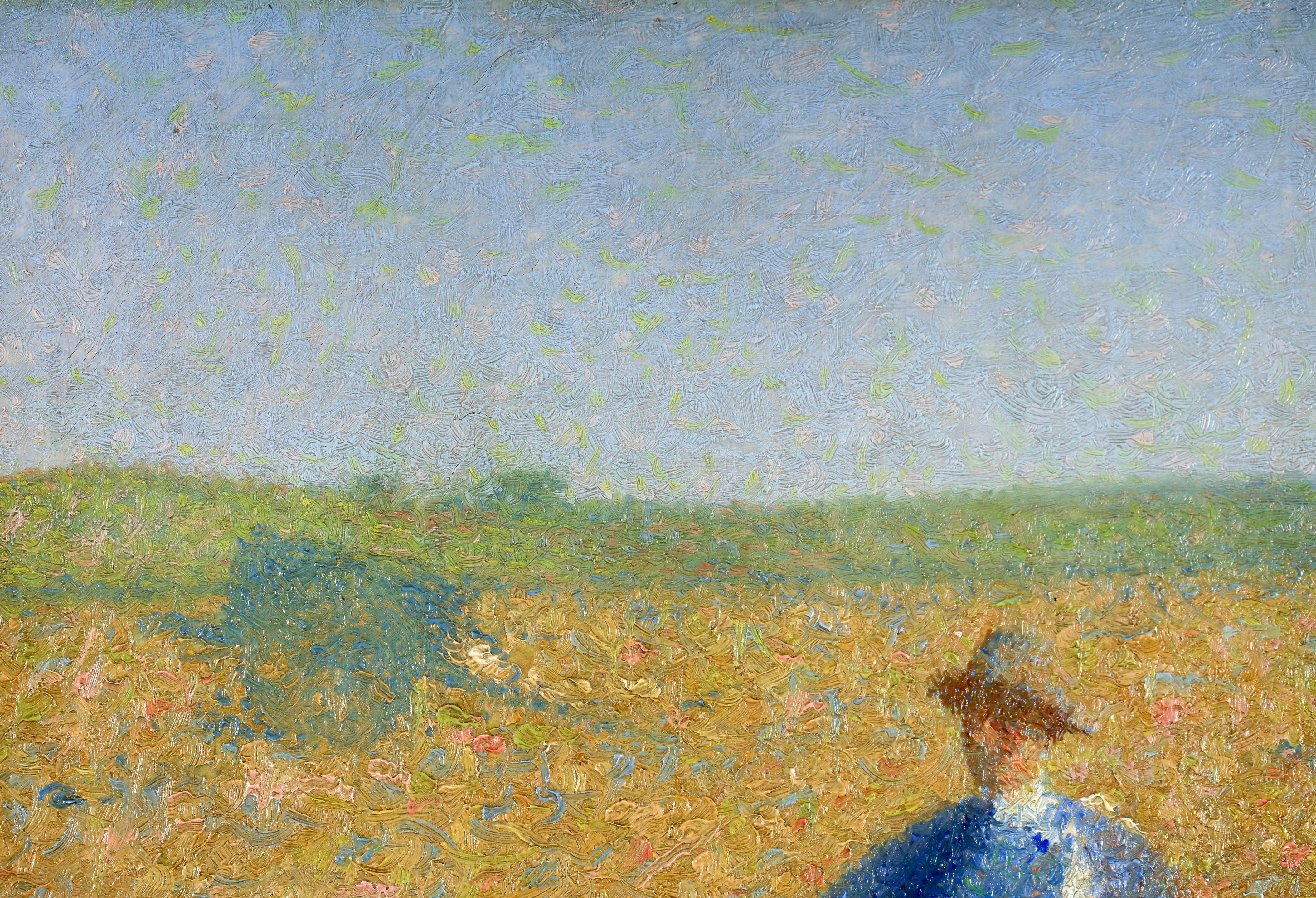 Les Semailles - Pintura al óleo figurativa neoimpresionista de Achille Lauge en venta 5