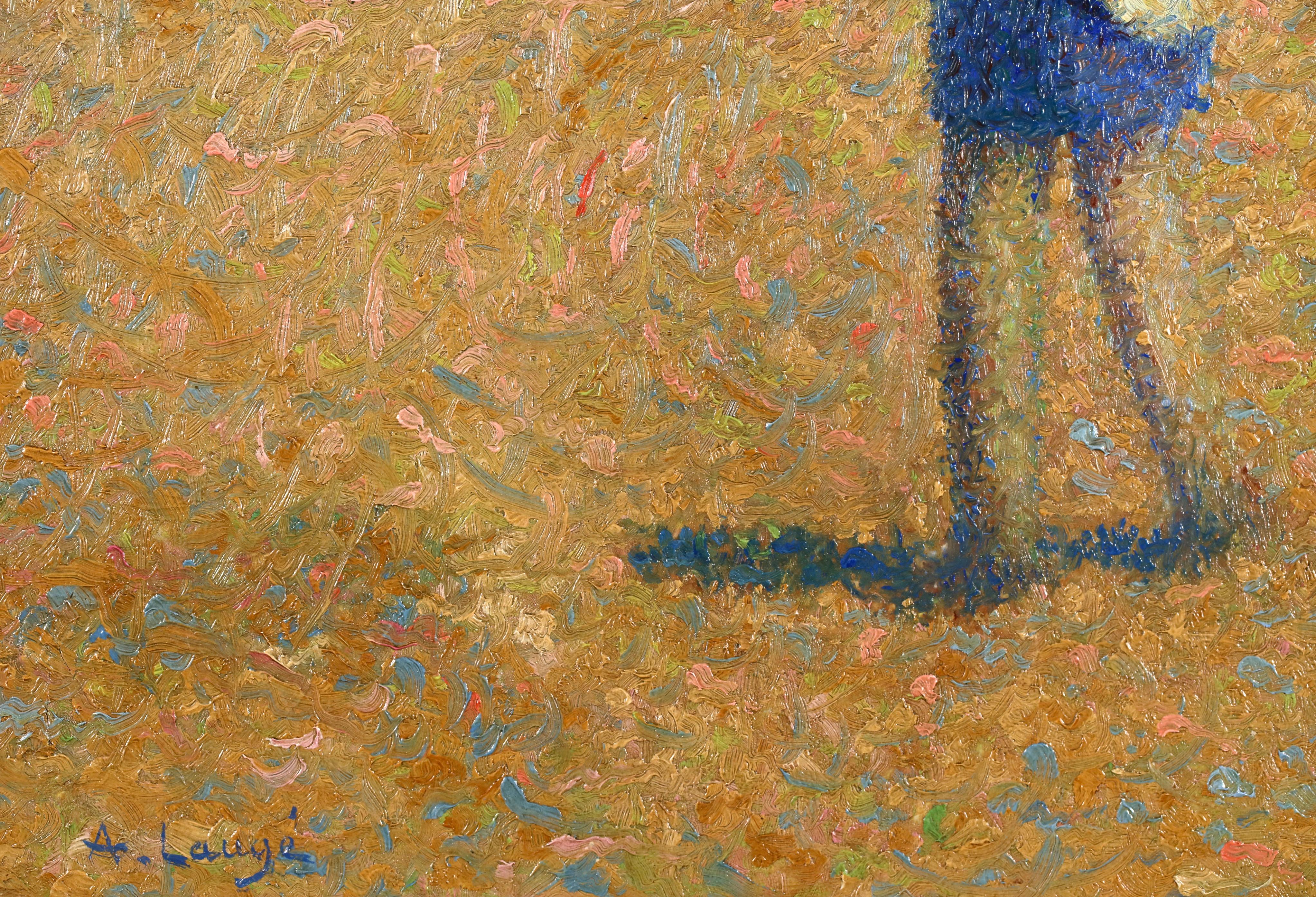 Les Semailles - Pintura al óleo figurativa neoimpresionista de Achille Lauge en venta 2