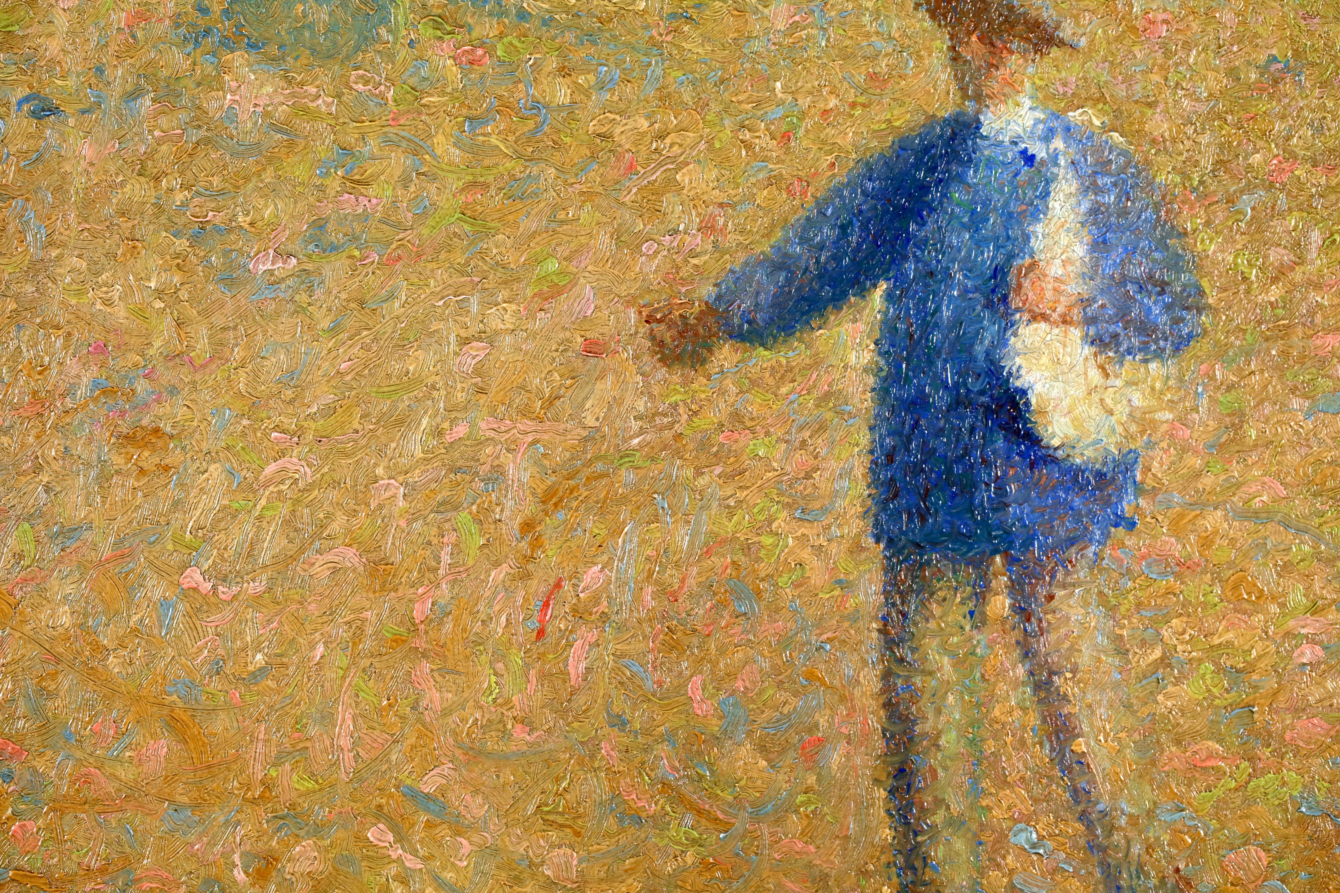 Les Semailles - Pintura al óleo figurativa neoimpresionista de Achille Lauge en venta 3