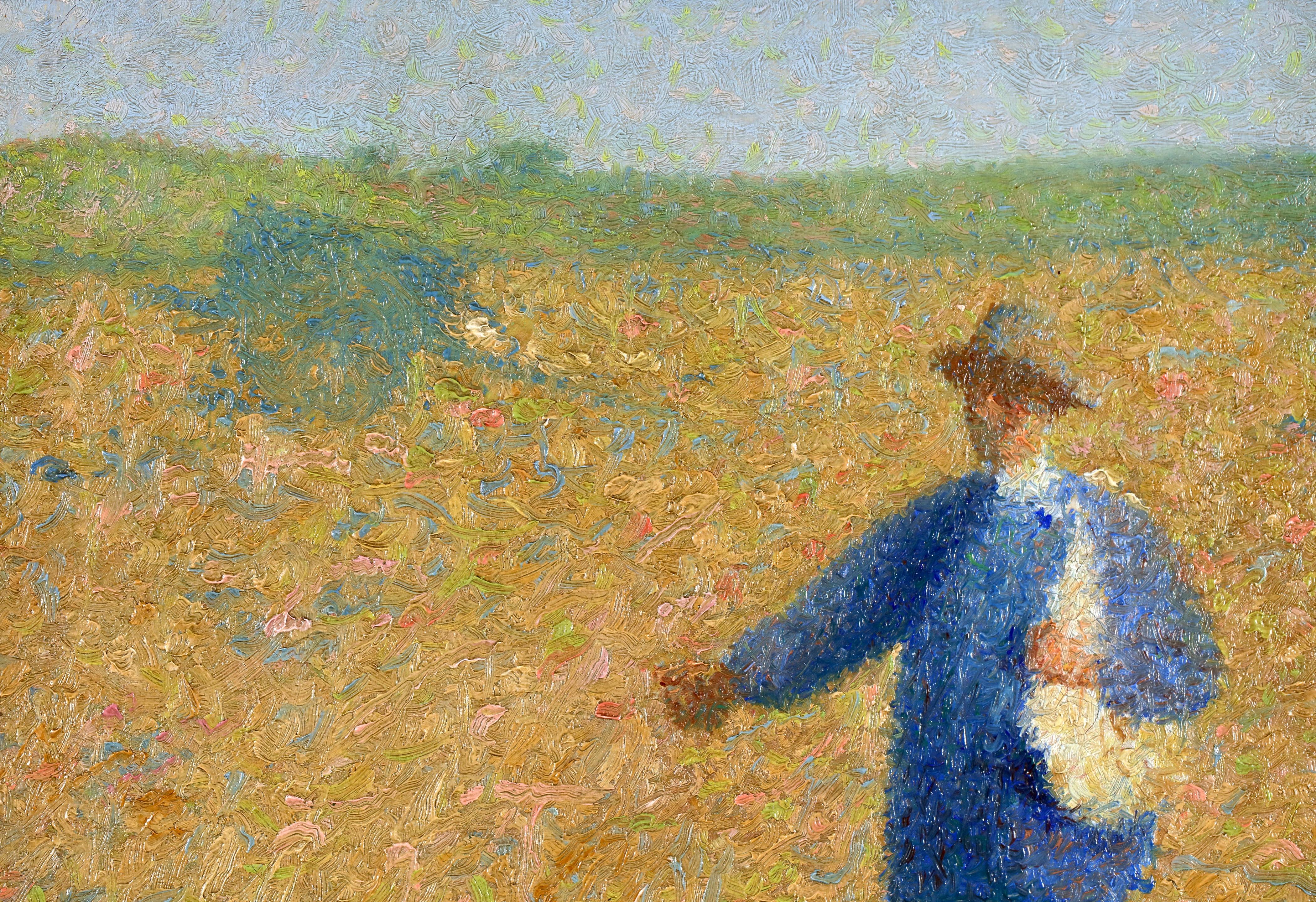 Les Semailles - Pintura al óleo figurativa neoimpresionista de Achille Lauge en venta 4