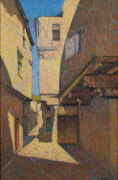 Antique Rue à Alet-les-Bains - Achille Laugé, neo-impressionist, french, painting, art