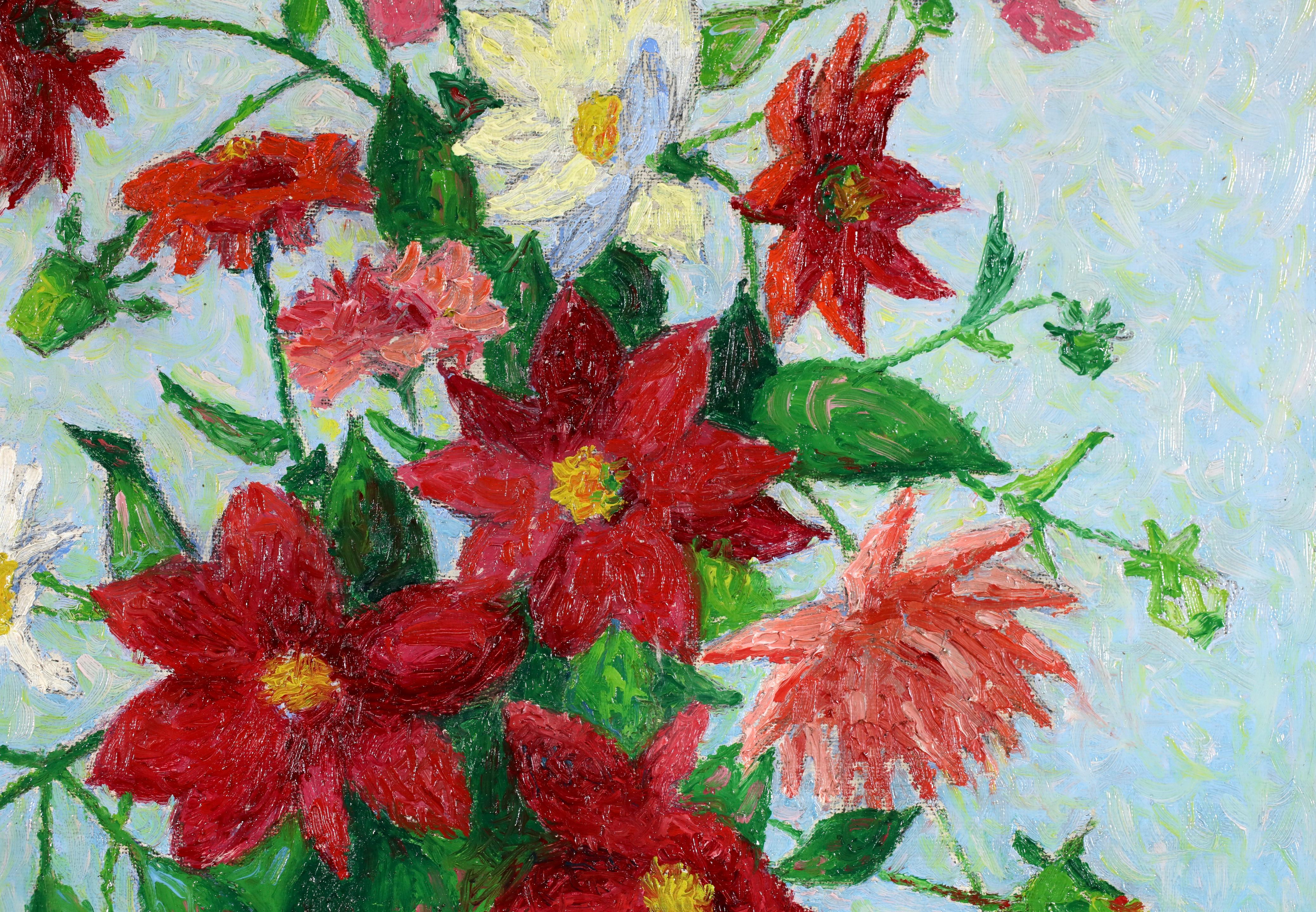 Vase de Fleurs - Nature morte impressionniste à l'huile d'Achille Lauge en vente 6