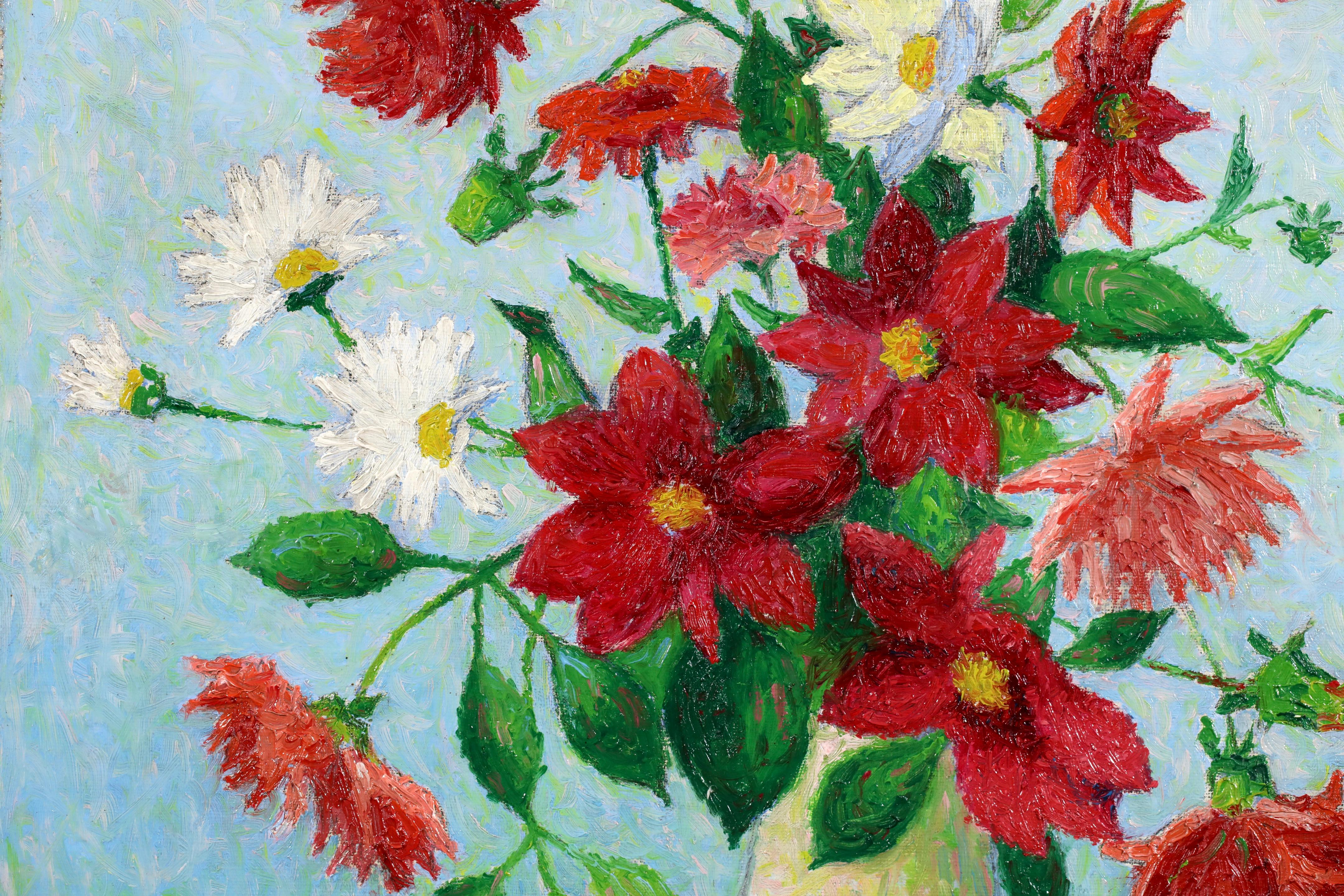 Vase de Fleurs - Nature morte impressionniste à l'huile d'Achille Lauge en vente 2