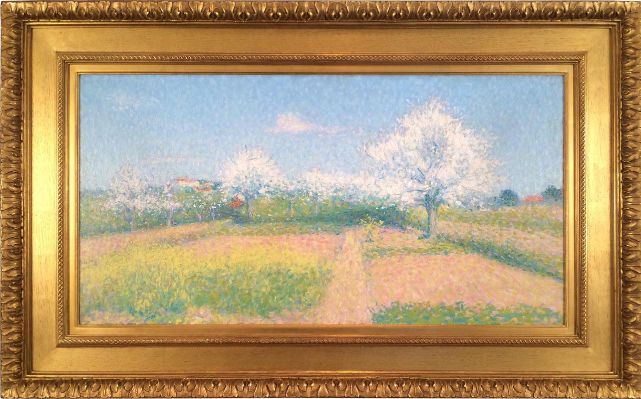 Landscape Painting Achille Laugé - "Verger de l’Ariste" French 20th century oil on canvas