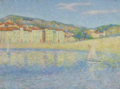 Vue de Collioure - Neo-Impressionist Pointillist Landscape Oil by Achille Lauge