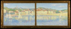 Vue de Collioure - Neoimpressionistische pointillistische Landschaft Öl von Achille Lauge