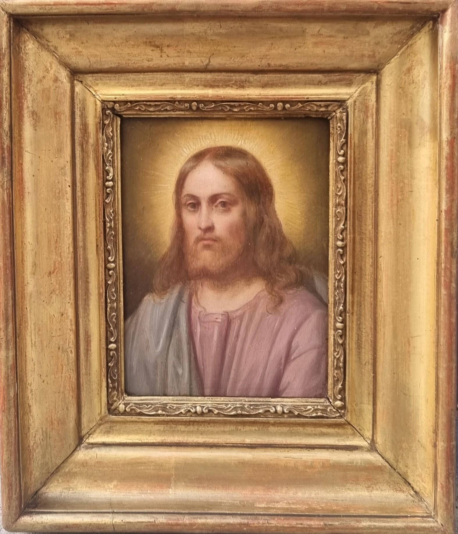 Französische religiöse kleine Gemälde Jesus und Jungfrau Maria Portrait Akademisch 19. im Angebot 6