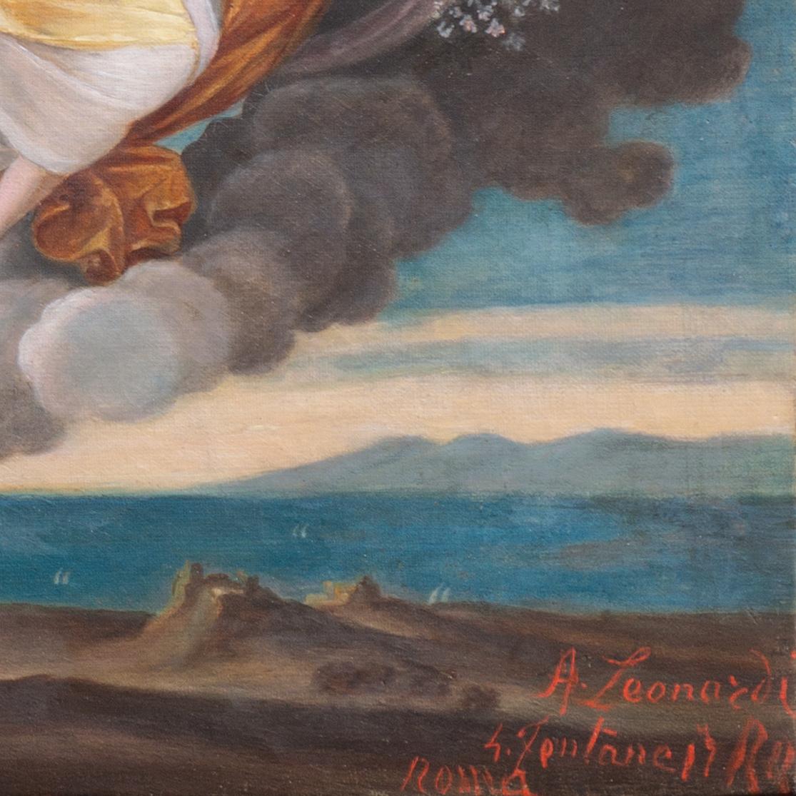 'Aurora', Baroque, Classical, Mythological Oil, Guido Reni, Quirinal, Rome - Painting by Achille Leonardi 