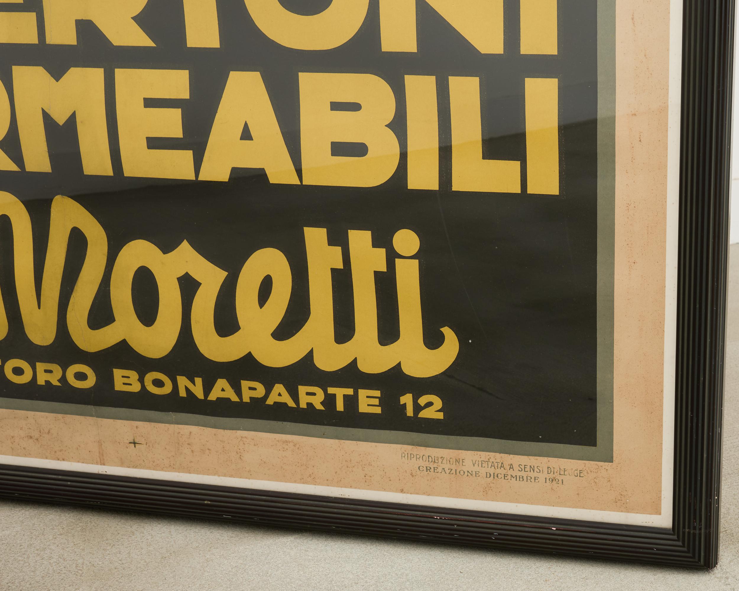 Achille Luciano Mauzan Werbeplakat für Moretti im Angebot 2