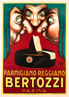 Affiche originale de fromage vintage Bertozzi Parmigiano-Reggiano