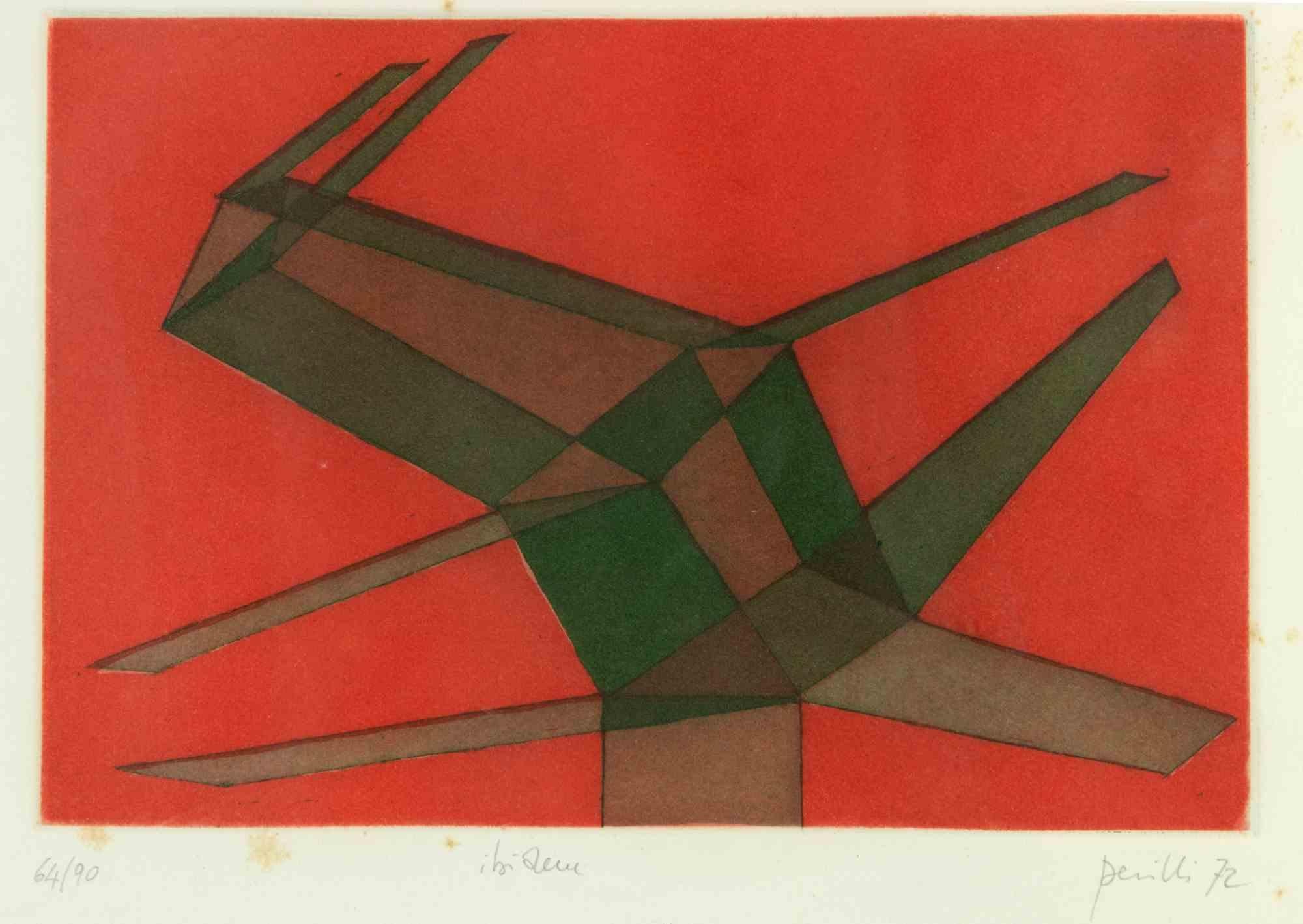 Ibidem est une œuvre d'art contemporain réalisée par Achille Perilli en 1972.

Lithographie en couleurs mélangées.

Signé à la main, daté et numéroté dans la marge inférieure.

Édition de 64/90. 

Titré en bas au centre.

Inclut le