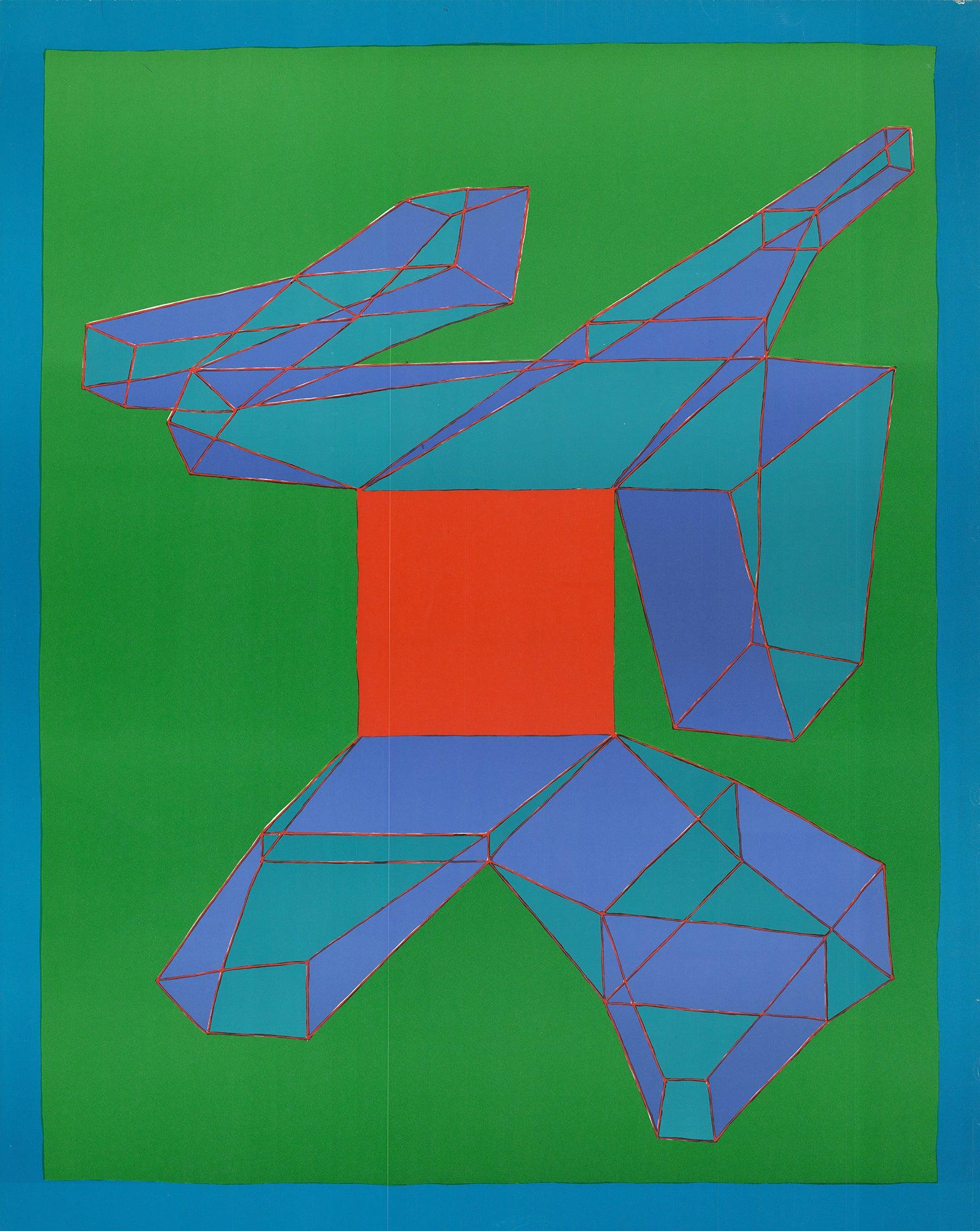 Galería Marlborough, Roma - Abstract Print Azul de Achille Perilli