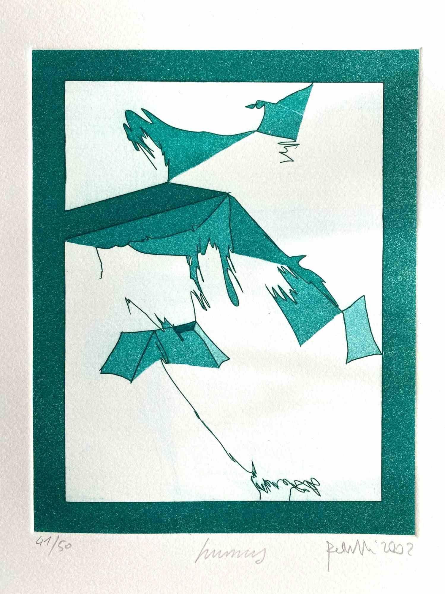 Mottetti est une œuvre d'art originale contemporaine réalisée par l'artiste italien contemporain Achille Perilli.  (Rome, né en 1927) en 2002.

Gravure originale sur papier Velin Blanc d'Arches.

Signé et daté au crayon par l'artiste dans le coin