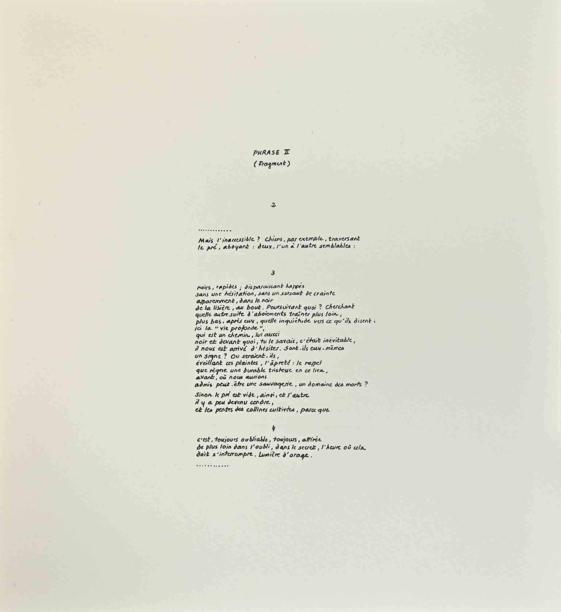 Phrases - Rappel - Gravure d'Achille Perilli - 1999 en vente 1
