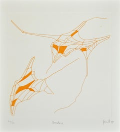 Phrases - Sombre - Gravure d'Achille Perilli - 1999