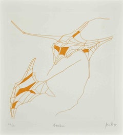 Phrases - Sombre - Gravure d'Achille Perilli - 1999