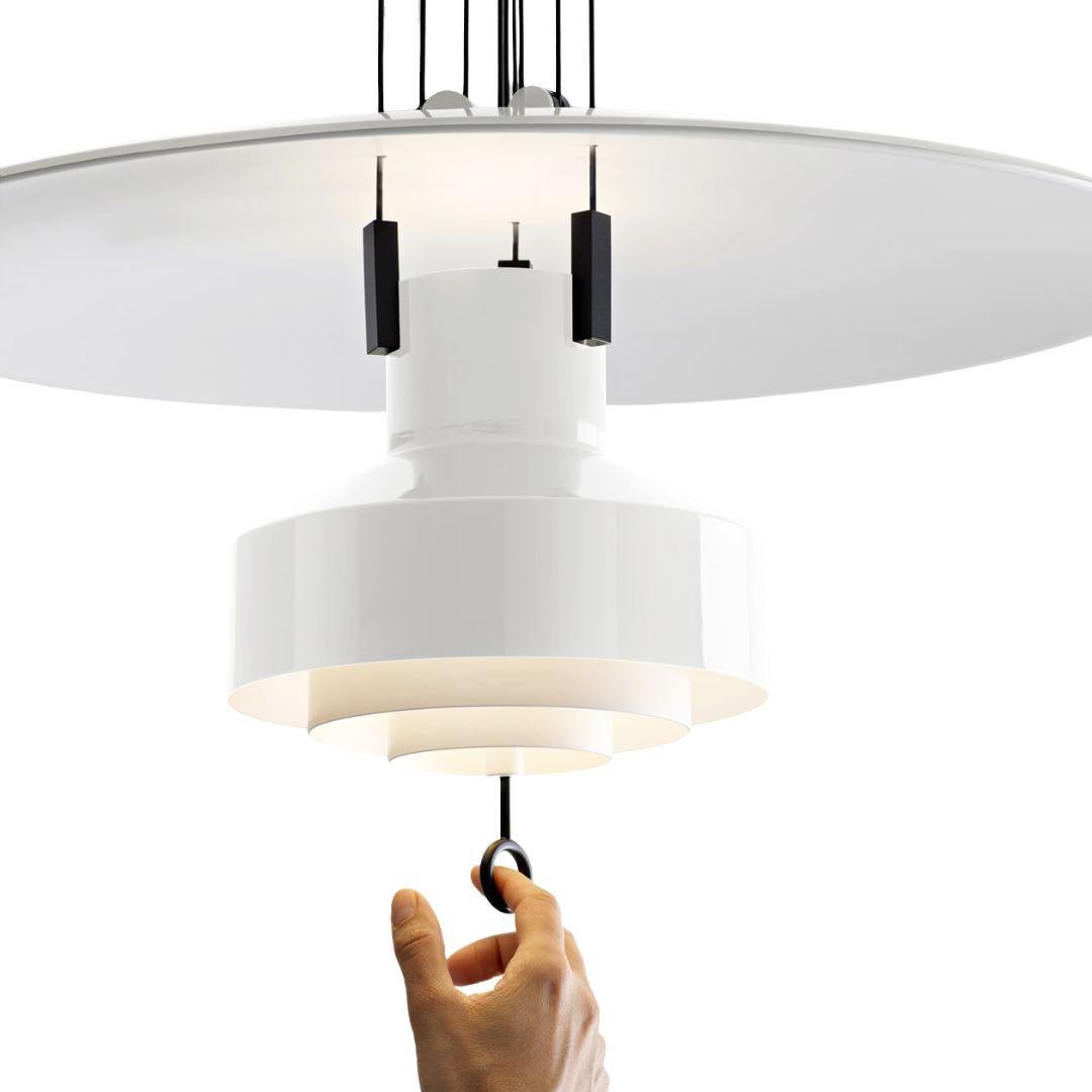 Contemporary Achille & Pier Castiglioni 'Saliscendi' Adjustable Pendant in Green for Stilnovo