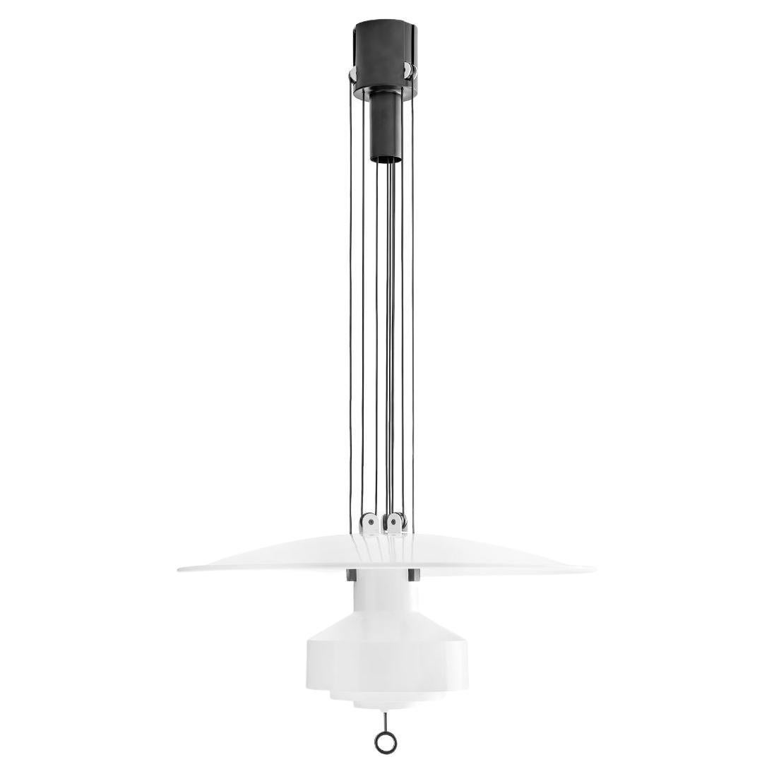 Achille & Pier Castiglioni 'Saliscendi' Adjustable Pendant in White for Stilnovo