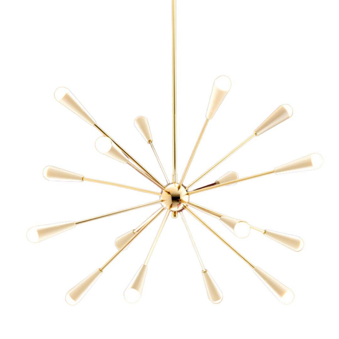 Achille & Pier Castiglioni 'Sputnik' Brass Chandelier in Black for Stilnovo For Sale 2