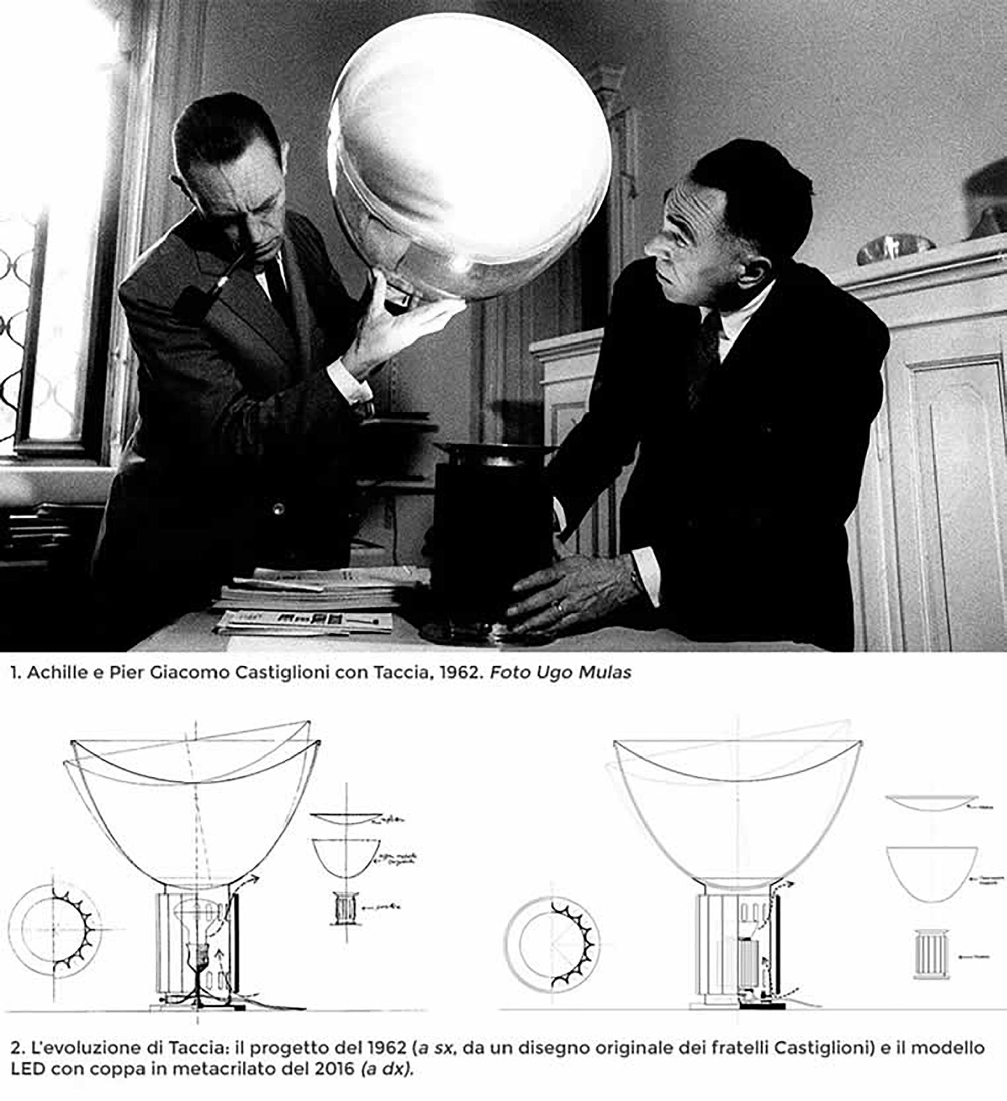 Achille und Pier Giacomo Castiglioni  Schwarze Taccia-Tischlampe, Italien, 1990er Jahre (Italienisch) im Angebot