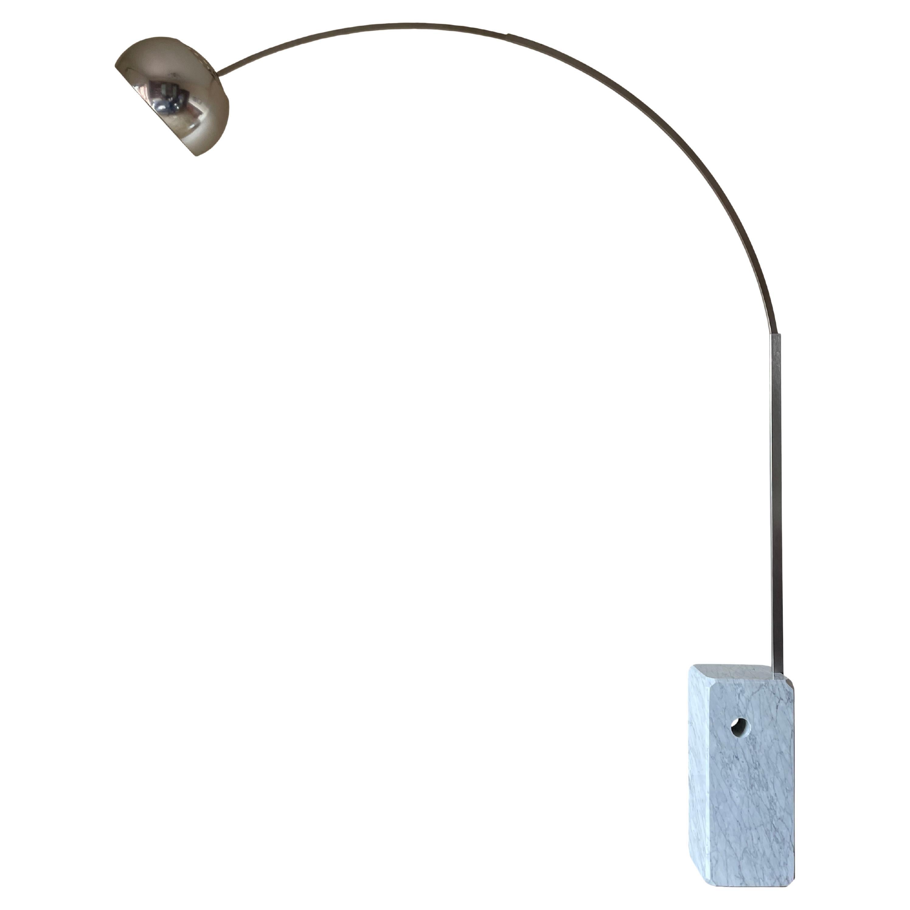 Achille & Pier Giacomo Castiglioni Marble and Steel Arco Lamp for FLOS, 1967 For Sale