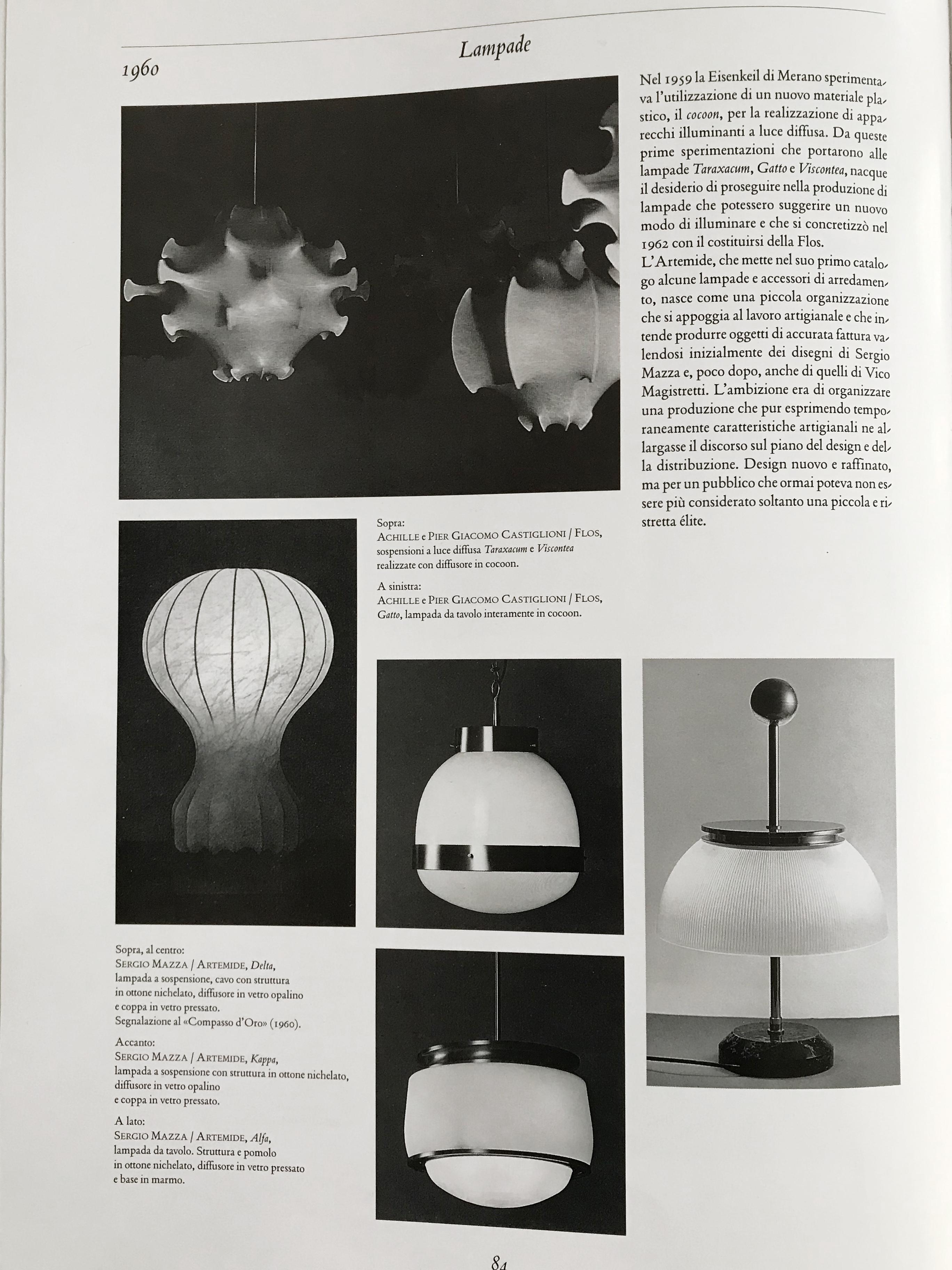 Mid-Century Modern Achille & Pier Giacomo Castiglioni Taraxacum Italian pendant lamp for Flos 1960s
