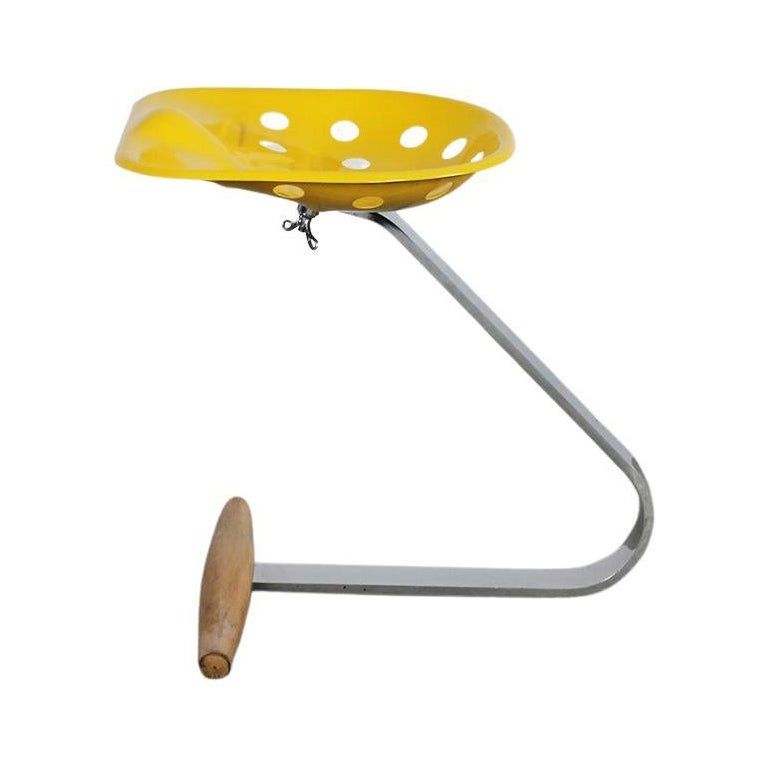 Achille 
Piergiacomo Castiglioni Yellow Mezzadro Stool by Zanotta 1970s