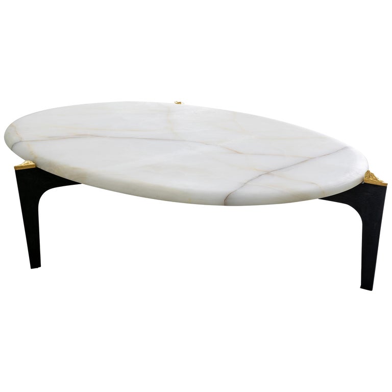 Achille Salvagni, "Ad Maiora" Coffee Table, Bronze and Onyx, Contemporary For Sale