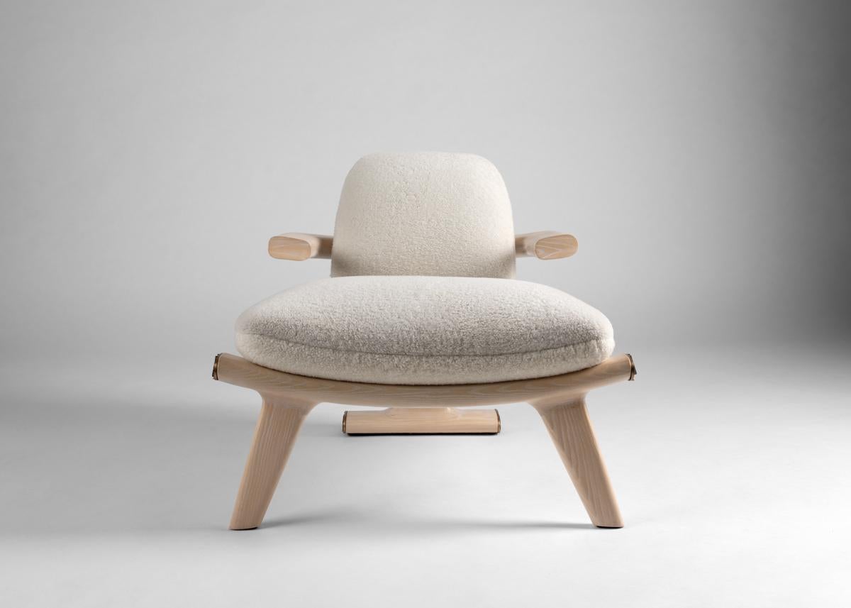 Cast Achille Salvagni, Amboseli, Contemporary Limed Oak Lounge Armchair, Italy, 2018