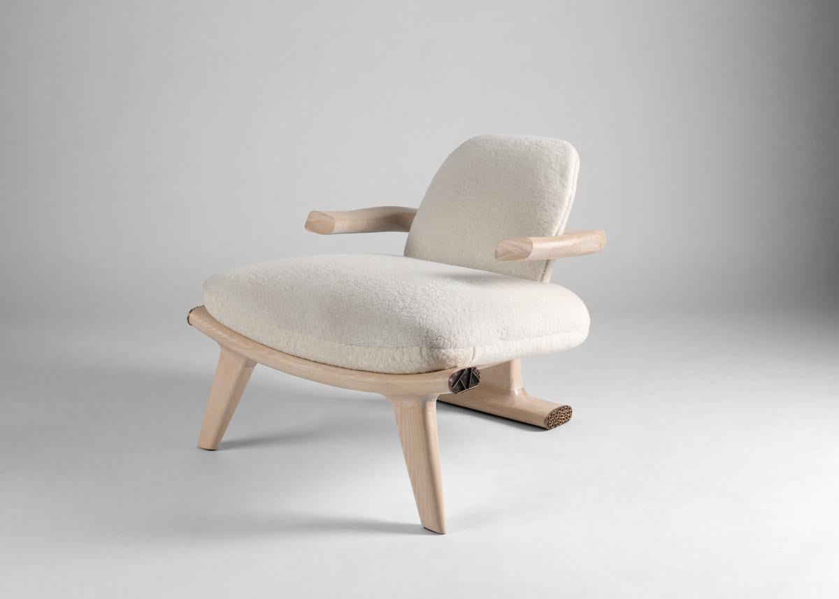 Achille Salvagni, Amboseli, Contemporary Limed Oak Lounge Armchair, Italy, 2018 In Excellent Condition In New York, NY