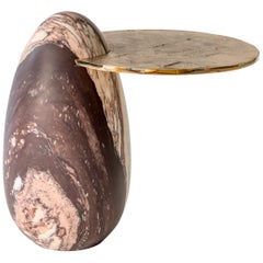 Achille Salvagni, "Cosmedin Calacatta" Side Table, Marble, Bronze, Contemporary
