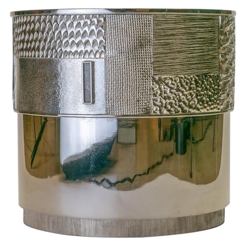 Achille Salvagni "Crono" Champagne Cooler, Brass Nickel and Bronze, Contemporary For Sale