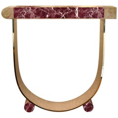 Konsole „Diomede Red“ von Achille Salvagni, Rosso Levanto, Bronze, zeitgenössisch