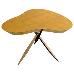 Achille Salvagni, "Drop Gold" Side Table, Bronze, Gold Leaf, Contemporary