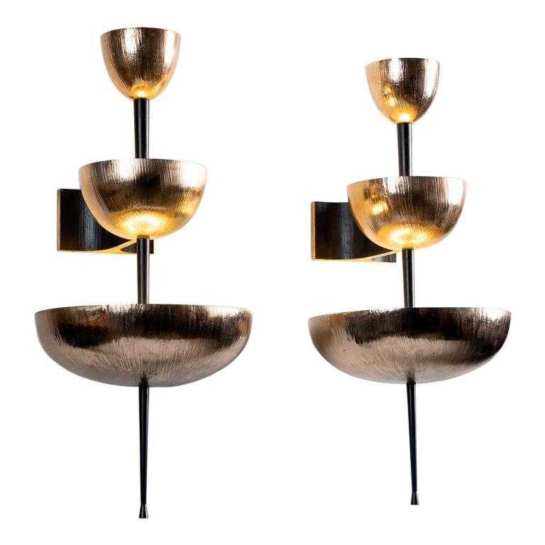 Achille Salvagni Bronze Simposio Sconces, New