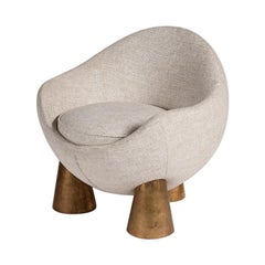 Achille Salvagni, "Gae, " Armchair with Bronze Legs, Italy, 2016